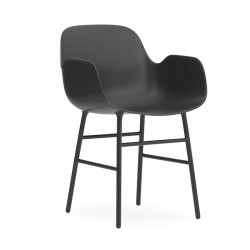 Sedia con Braccioli Form Armchair Nera - Metallo