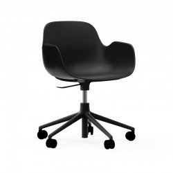 Sedia Girevole Form Armchair Swivel Alluminio Nero