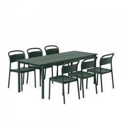 Linear Steel Set Table 200 cm + 6 PZ Side Chair