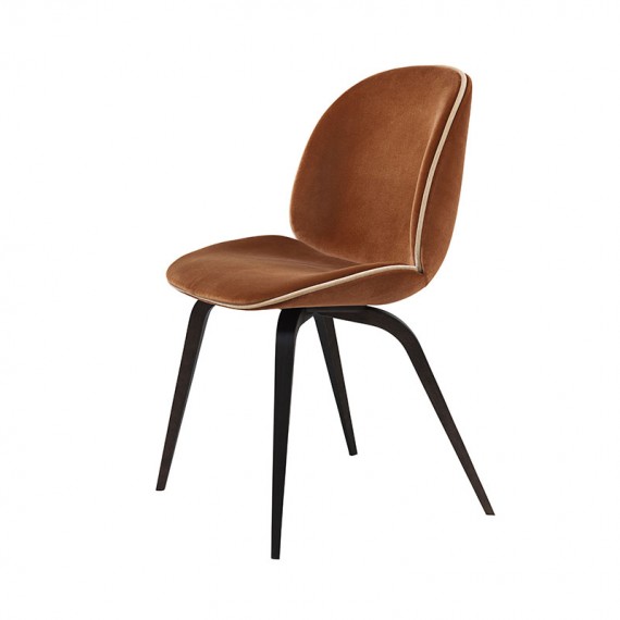 Beetle Dining Chair - Wood Upholstered Gubi
