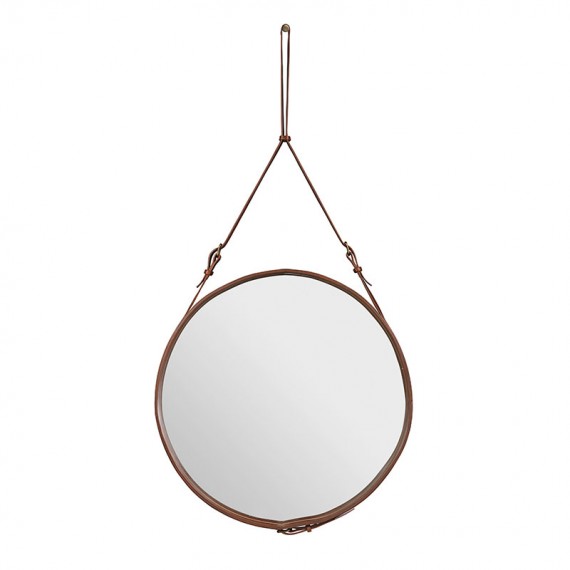 Adnet Wall Mirror Tan - Circular Gubi