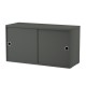 Cabinet Grigio Scuro Contenitore Ante Scorrevoli String Furniture