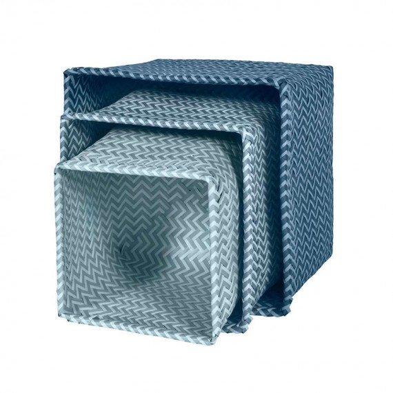 Wicker Basket Set 3 Pz Sebra